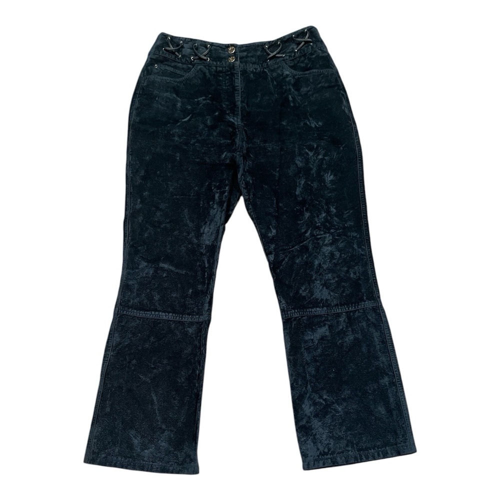 BGN Crop Pants Velvet Boho Festival Hippie Y2K Black Women's Size 9